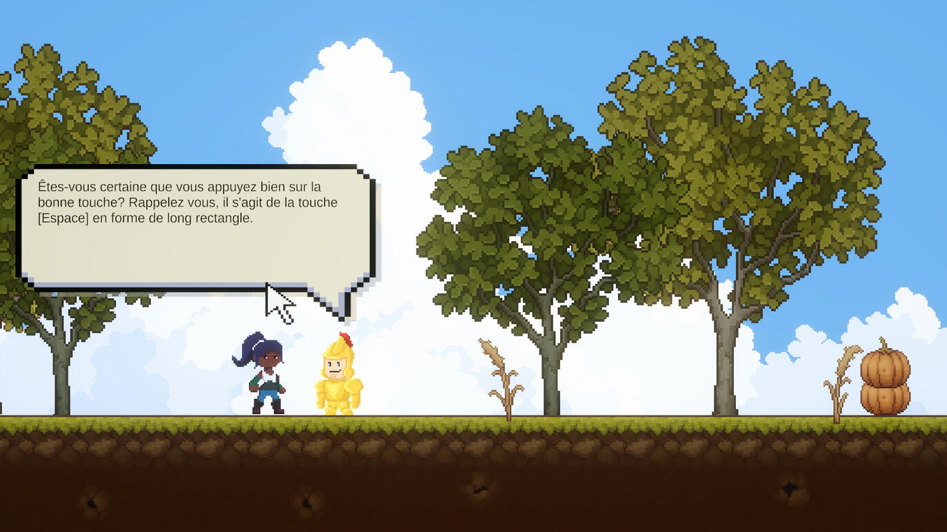 A glimpse of the tutorial for hard mode