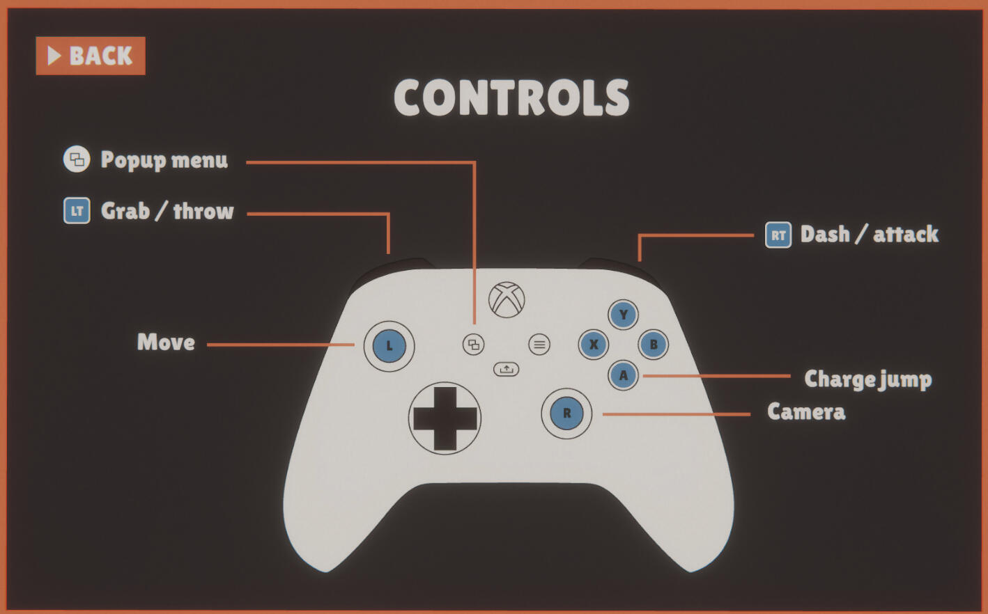 Controls menu