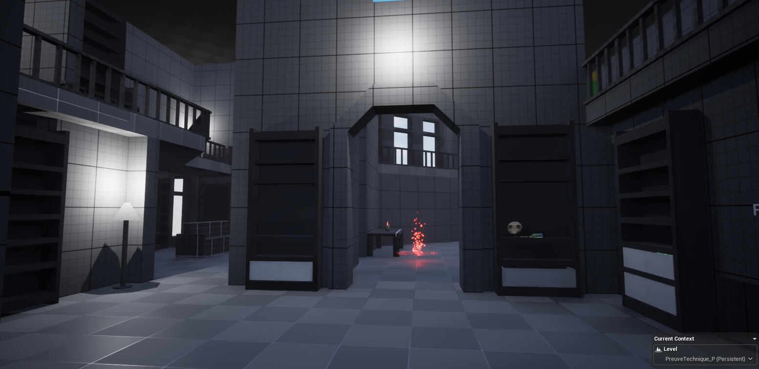 Entrée du niveau, comprenant multiples bibliothèques et tiroirs ouvrables